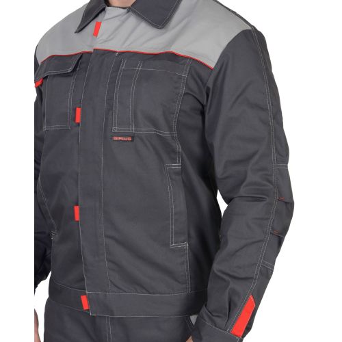 Костюм "Сириус-Фаворит", куртка, полукомбинезон, цвет тёмно-серый со светло серым