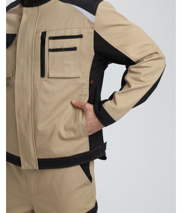 Куртка Айкор (тк.Смесовая,260), бежевый/черный
