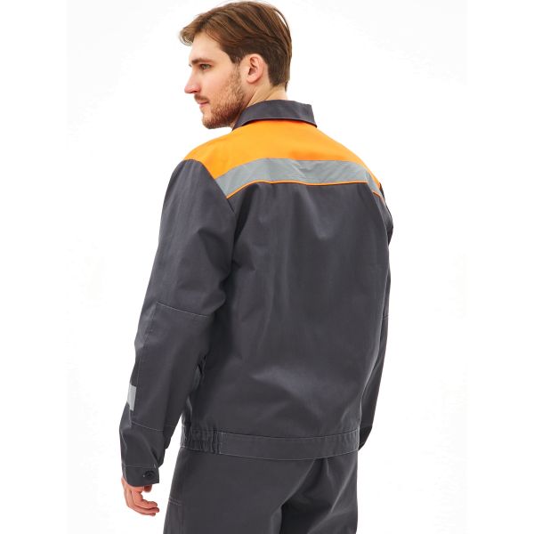 Костюм Липецк-2 СОП CH, ткань Смесовая, 280 г/м2, полукомбинезон, цвет тёмно-серый, оранжевый