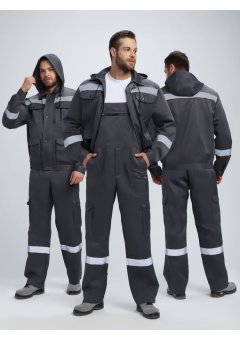 Костюм Нейч-2 СОП с капюшоном (тк.Смесовая,210) п/к, т.серый/св.серый
