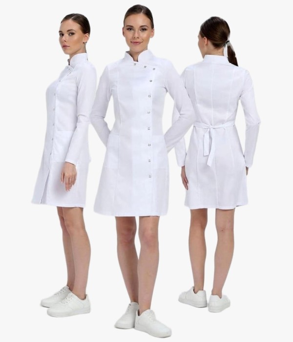 Халат женский Алина (тк. Сатори, 150 гр/м2), белый