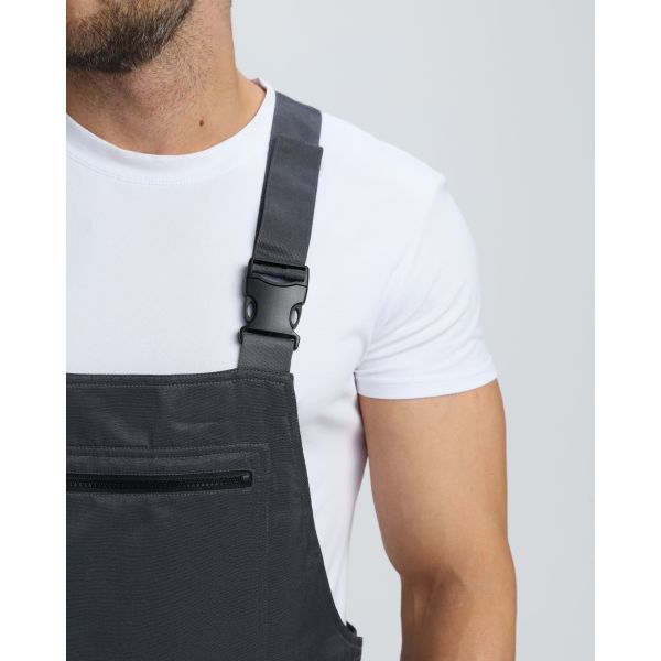 Костюм Титан СОП с капюшоном, ткань Смесовая, 210 г/м2, полукомбинезон, цвет тёмно-серый, светло-серый