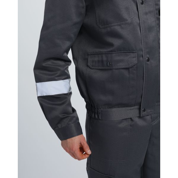 Костюм Титан СОП с капюшоном, ткань Смесовая, 210 г/м2, полукомбинезон, цвет тёмно-серый, светло-серый