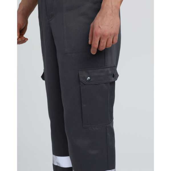 Костюм Титан СОП с капюшоном, ткань Смесовая, 210 г/м2, полукомбинезон, цвет тёмно-серый, светло-серый