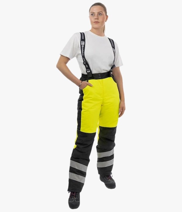 Брюки зимние женские сигнальные Brodeks KW330, жёлтый, чёрный