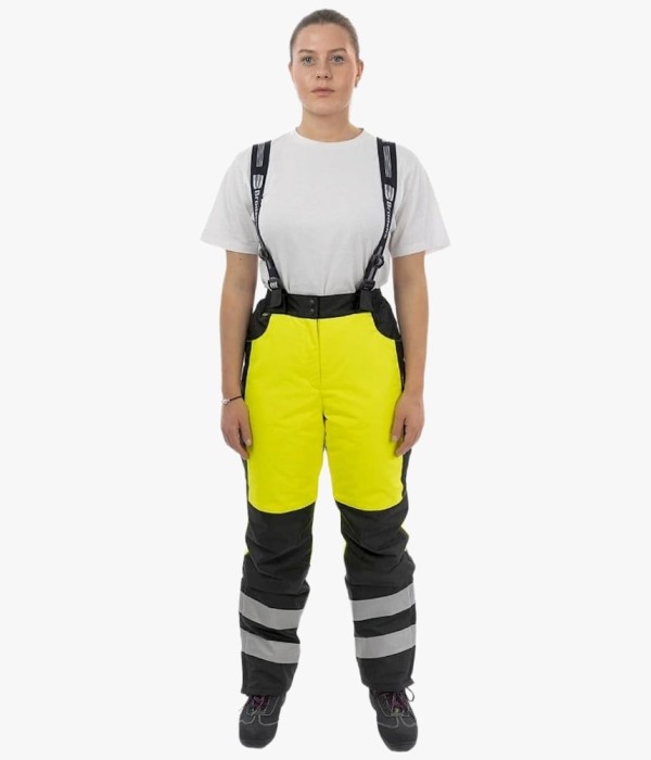 Брюки зимние женские сигнальные Brodeks KW330, жёлтый, чёрный
