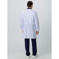 Халат мужской MedLine Марк (тк.Смесовая,120), белый/т.синий