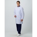 Халат мужской MedLine Марк (тк.Смесовая,120), белый/т.синий