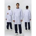 Халат мужской MedLine Марк (тк.Смесовая,120), белый/т.синий