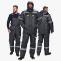 Костюм зимний мужской Ховард (тк.OxLine) полукомбинезон, тёмно-серый, чёрный, лимонный