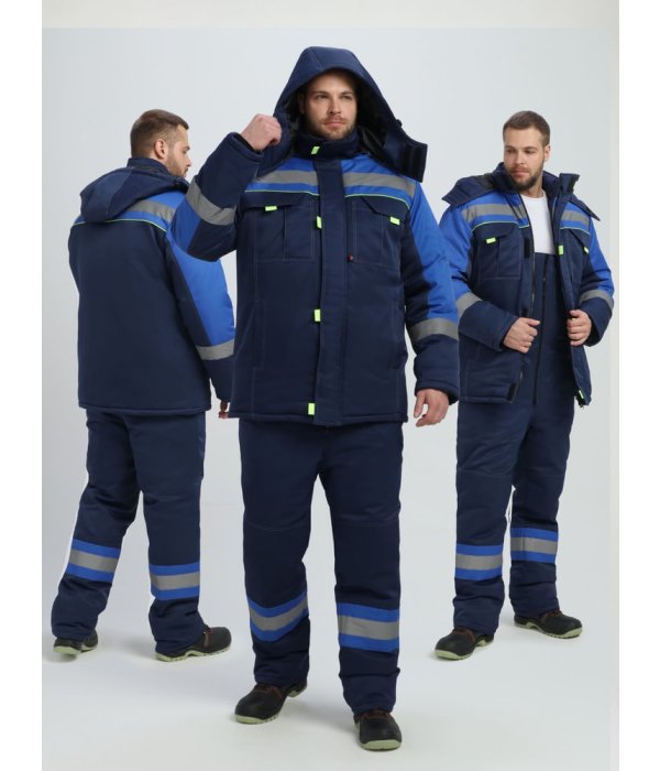 Костюм зимний Бивек-2 СОП (тк.Смесовая,210) пк, т.синий/васильковый/лимонный
