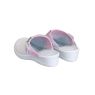 Туфли сабо женские Комфорт белые с розовым, натуральная кожа