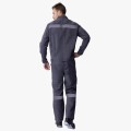 Костюм летний мужской Фаворит-2 СОП (тк. Смесовая, 210 гр/м2) полукомбинезон, тёмно-серый, лимонный