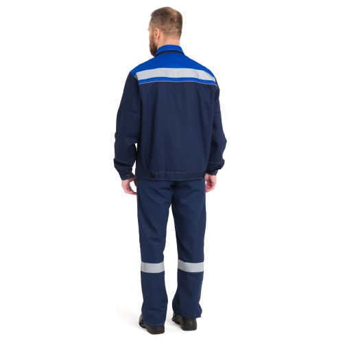 Костюм рабочий мужской Рассо Нова, куртка, брюки, цвет тёмно-синий с васильковым