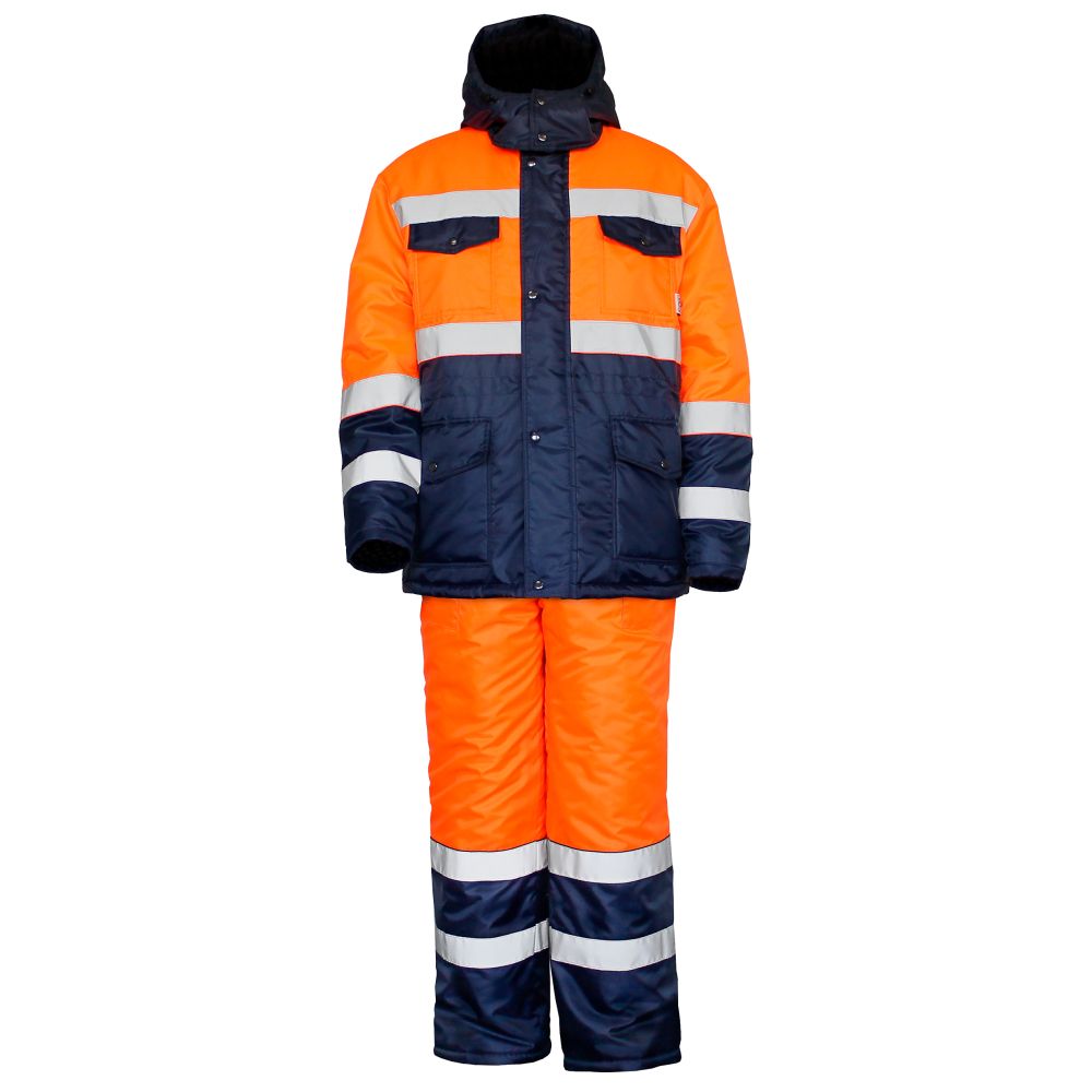 костюм зимний стим куртка полукомб цвет т синий оранжевый фото 91