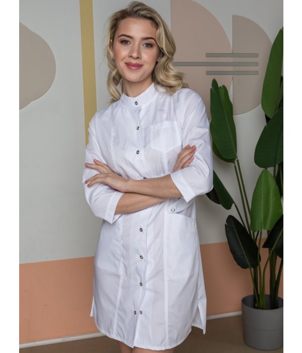 Халат женский MedLine Ева (тк.Смесовая,120), белый