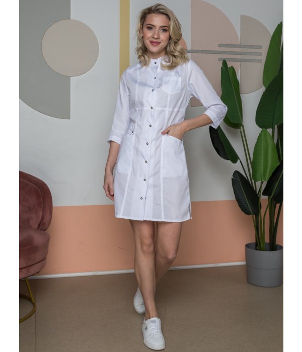 Халат женский MedLine Ева (тк.Смесовая,120), белый