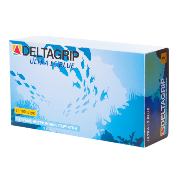 Перчатки нитриловые неопудренные DELTAGRIP Ultra LS, цвет синий