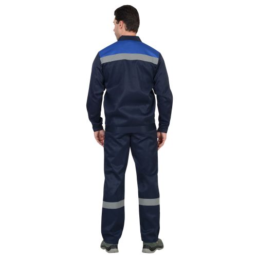 Костюм рабочий мужской "Сириус-Стройград", куртка, полукомбинезон, цвет синий с васильковым и СОП 50 мм