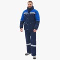 Костюм зимний мужской Сибер-Премиум СОП IMP (тк. Смесовая, 240 гр/м2) полукомбинезон, тёмно-синий, васильковый