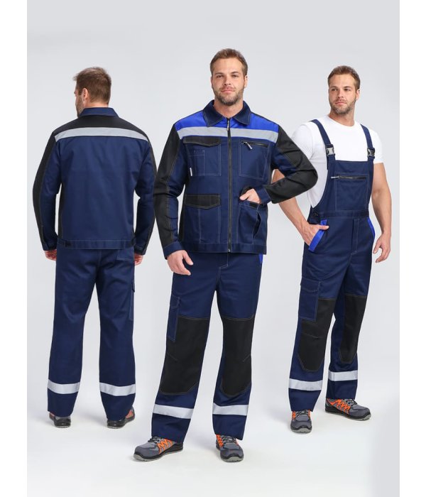 Костюм ProfLineBase-2 (тк.Твил,210) п/к, т.синий/черный/васильковый