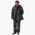 Костюм зимний на пуговицах Квайл-2 СОП (тк.Оксфорд,90) полукомбинезон, тёмно-серый, красный