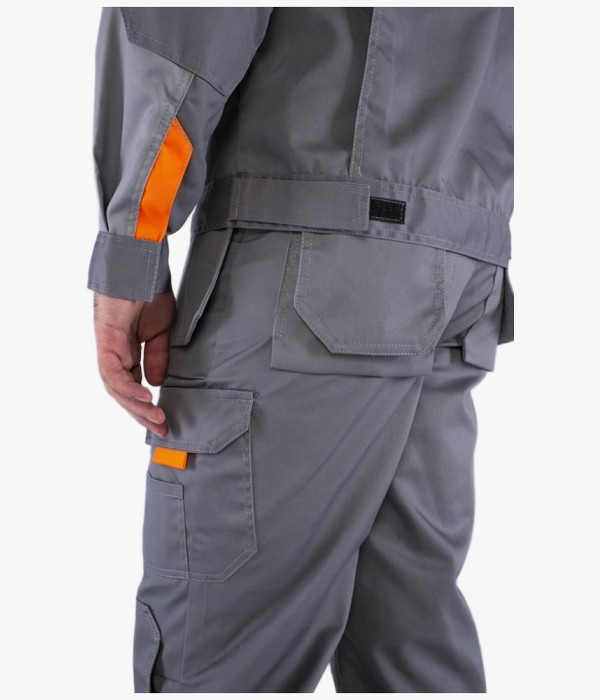 Костюм Союз-Профессионал-1 (тк. Балтекс, 240 гр/м2) брюки, серый, светло-серый, оранжевый