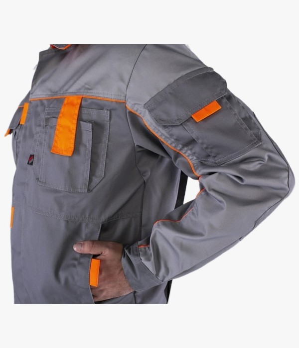 Костюм Союз-Профессионал-1 (тк. Балтекс, 240 гр/м2) брюки, серый, светло-серый, оранжевый