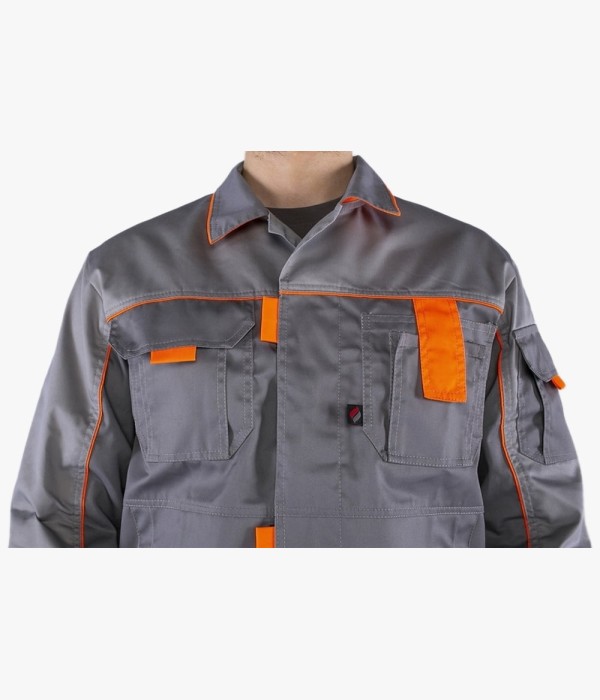Костюм Союз-Профессионал-1 (тк. Балтекс, 240 гр/м2) брюки, серый, светло-серый, оранжевый