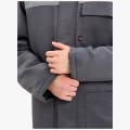 Костюм зимний Труженик-Ультра-1 СОП (тк.Смесовая,210) брюки, тёмно-серый, красный
