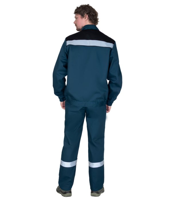 Костюм СИРИУС-МАСТЕР куртка кор., брюки, морена с черным и СОП, 245 г/м2, 65% ПЭ, 35% ХБ