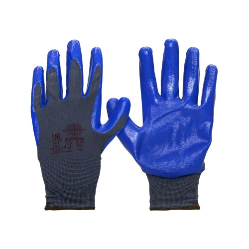 Перчатки Safeprotect НейпНит, нейлон, нитрил, цвет серый с синим