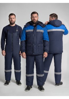 Костюм зимний Баррик-2 СОП (тк.Таслан,135) п/к, т.синий/васильковый