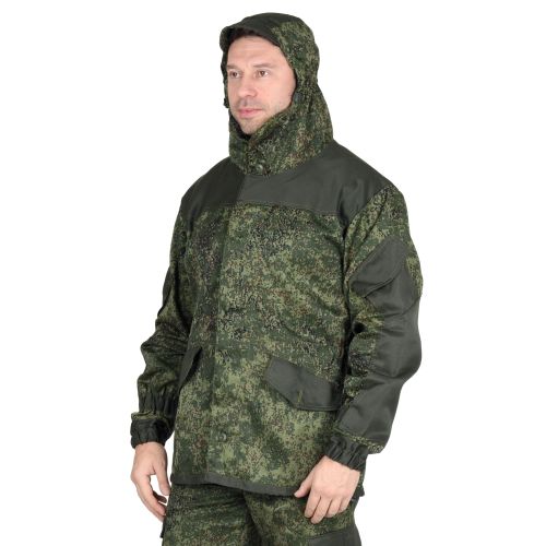 Костюм летний Горка куртка, брюки КМФ Цифра зелёная с отделкой хаки, охота и рыбалка