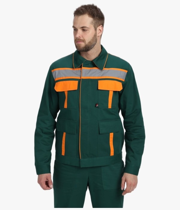 Костюм мужской Итрорис-1 СОП (тк.Саржа,250) брюки, тёмно-зелёный, оранжевый