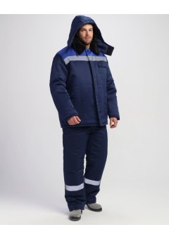 Костюм зимний Квайл-2 (тк.Смесовая, 210) п/к, т.синий/васильковый