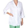 Костюм медицинский женский "Сириус-Жасмин", блуза, брюки, колпак, цвет белый с салатовым