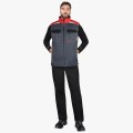 Жилет Сириус-Фаворит-Мега тёмно-серый с чёрным и красной отделкой