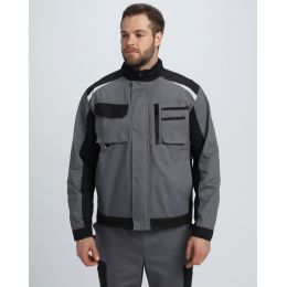 Куртка мужская летняя Факел-Милан CH, ткань Смесовая, 270 г/м2, цвет тёмно-серый, чёрный