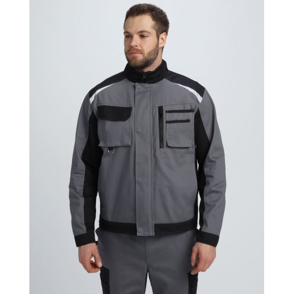 Куртка мужская летняя Факел-Милан CH, ткань Смесовая, 270 г/м2, цвет тёмно-серый, чёрный