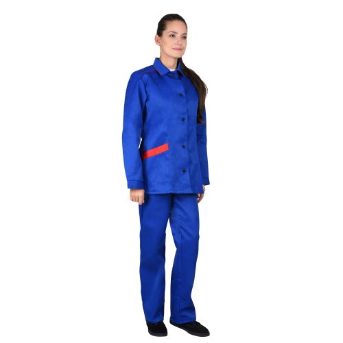 Костюм женский "Сириус-Золушка", куртка, брюки, цвет васильковый