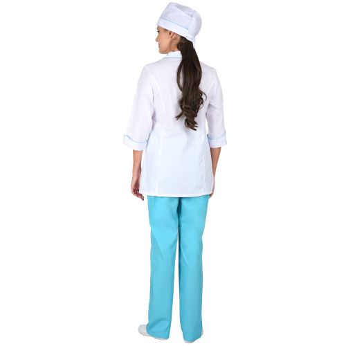 Костюм медицинский женский "Сириус-Жасмин", блуза, брюки, шапочка белая