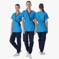 Костюм женский MedLine Арина (тк.Смесовая,120), тёмно-синий, ярко-голубой