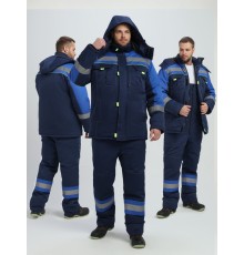 Костюм зимний Бивек-2 СОП (тк.Смесовая,210) пк, т.синий/васильковый/лимонный