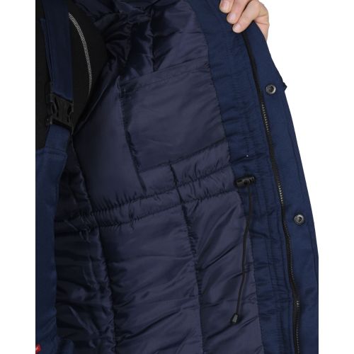 Куртка мужская рабочая зимняя "Сириус-Профессионал" тёмно-синяя с васильковым