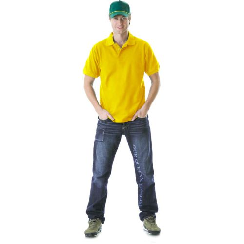 Рубашка ПОЛО короткие рукава жёлтая, плотность 205 гр.кв.м.