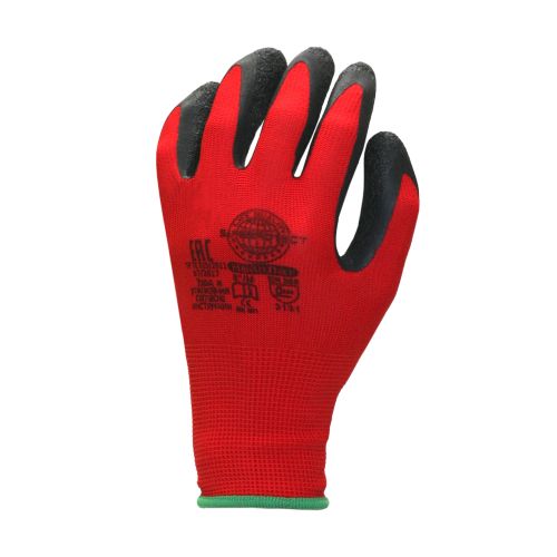 Перчатки Safeprotect НейпЛат, нейлон, латекс, цвет красный с чёрным