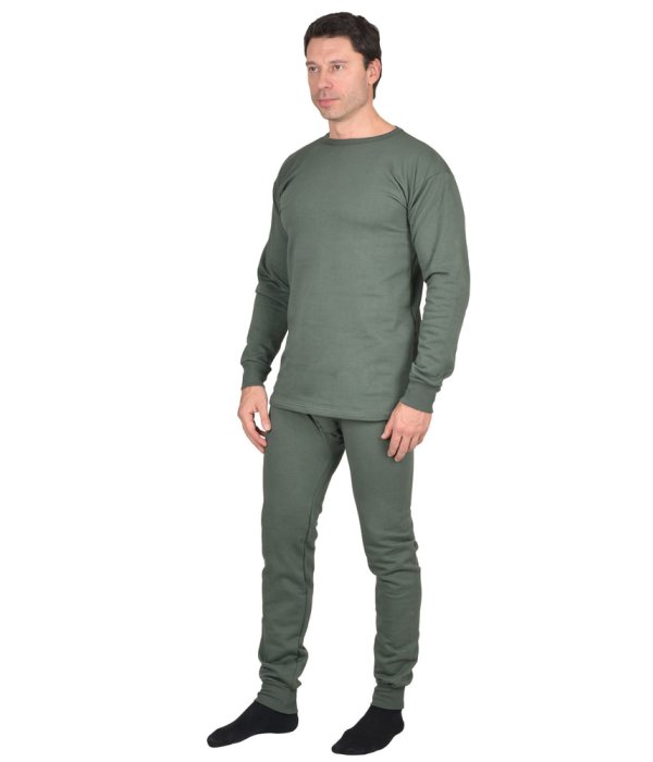 Бельё нательное трикотажное с начёсом (зима),оливковые тона,пл.250 г/кв.м Россия, ГОСТ