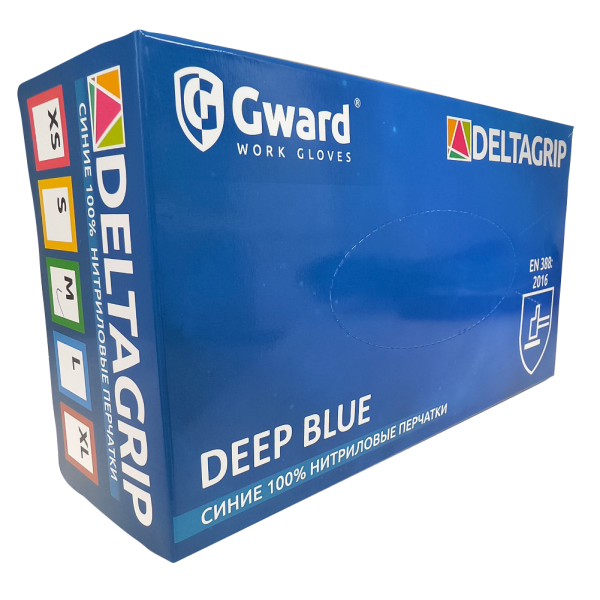 DELTAGRIP Slim SN Deep Blue Перчатки нитриловые неопудренные синего цвета