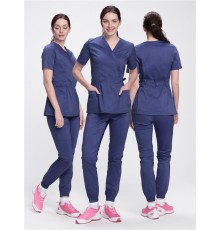 Костюм женский хирургический Модерн-004 (тк.Стрейч,120) MedLine, т.синий